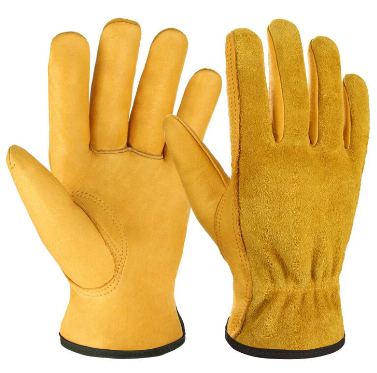 High Quality Garden Gloves Custom Logo Safety Leather Work Gloves