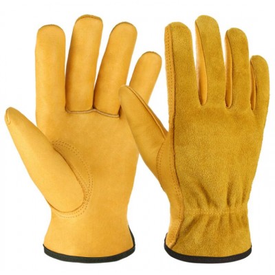 High Quality Garden Gloves Custom Logo Safety Leather Work Gloves