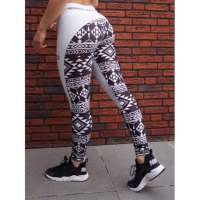 New Fashion Women Strip Print Leggings Tights Printed Super Soft Brushed Print Fashion Pants