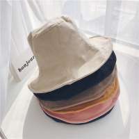 Australia Hot Simple Design Cotton Bucket Hats Casual Style Solid Color Unisex Cotton Bucket Hat